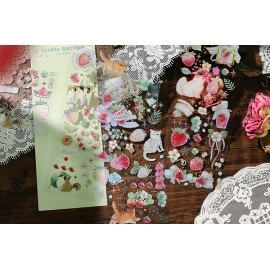 Assorted Kawaii Animal Stationery Stickers Shiba Inu Rabbit Cat Bear PET Labels Aesthetic Decor Laptop Scrapbooking Sketchbook